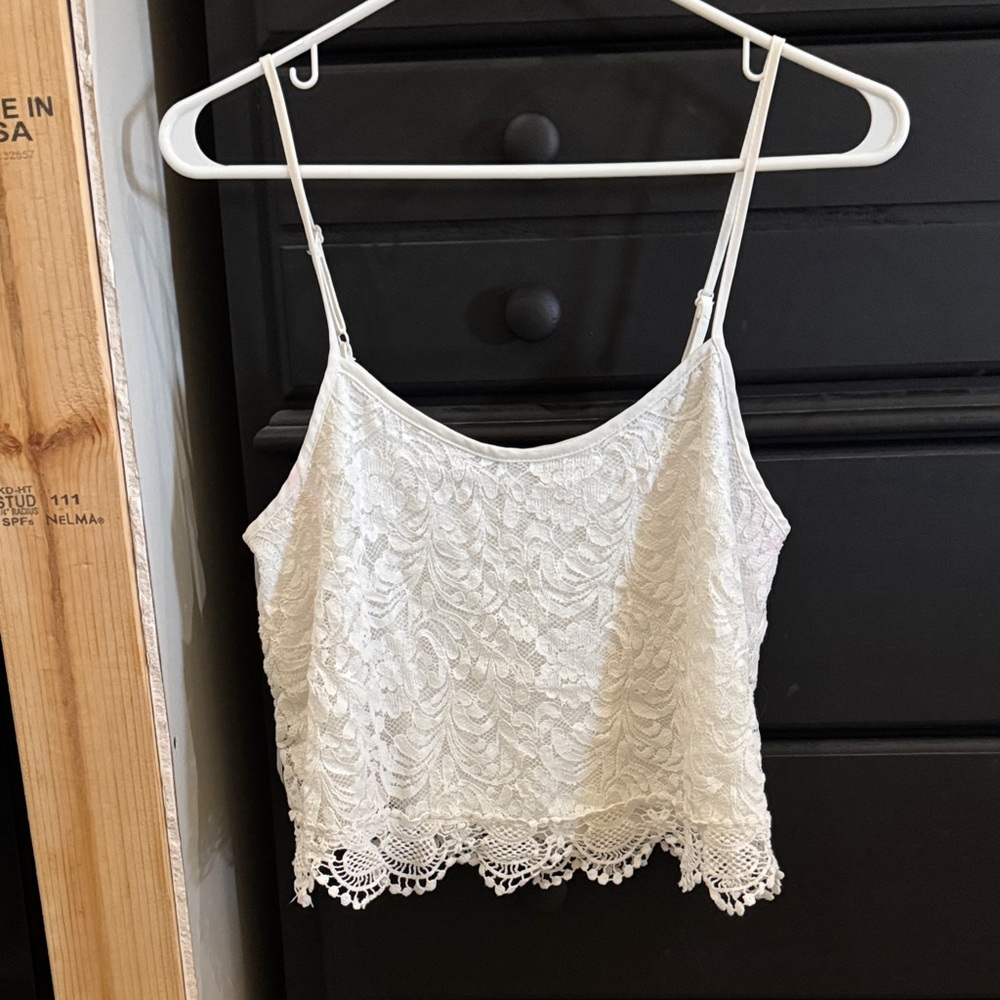 Ambiance Cream Lace Camisole Top